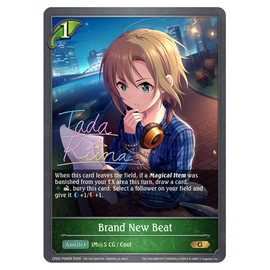 Brand New Beat CP02-P04EN card from the Shadowverse: Evolve set THE IDOLM@STER CINDERELLA GIRLS