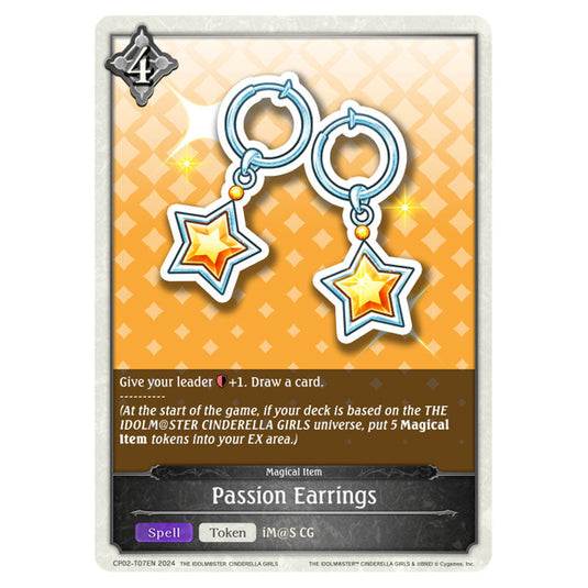 Passion Earrings CP02-T07EN card from the Shadowverse: Evolve set THE IDOLM@STER CINDERELLA GIRLS