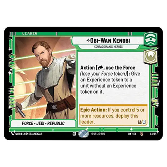 Obi-Wan Kenobi Courage Makes Heroes  card from the Star Wars Unlimited set Legends of the Force