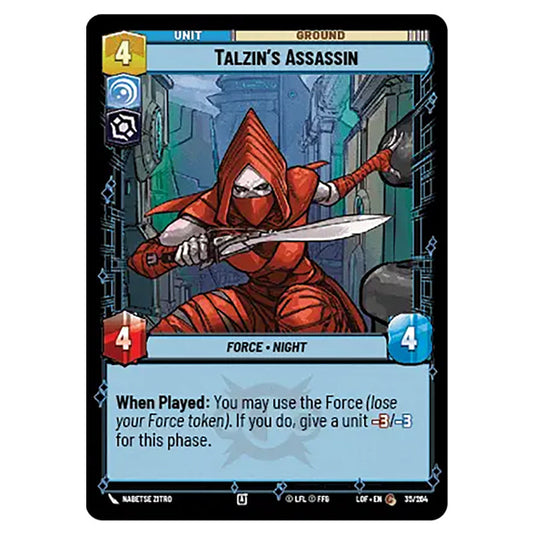 Talzin's Assassin  card from the Star Wars Unlimited set Legends of the Force