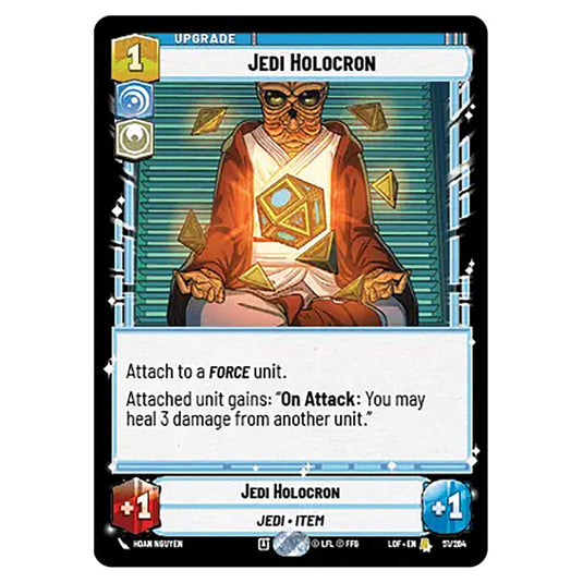 Jedi Holocron  card from the Star Wars Unlimited set Legends of the Force