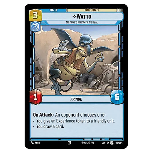 WattoNo Money, No Parts, No Deal  card from the Star Wars Unlimited set Legends of the Force
