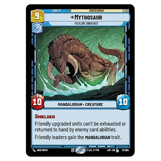 Mythosaur Folklore Awakened  card from the Star Wars Unlimited set Legends of the Force