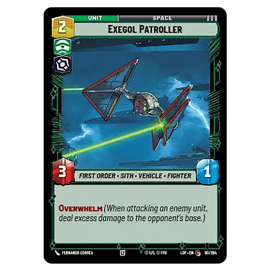 Exegol Patroller  card from the Star Wars Unlimited set Legends of the Force