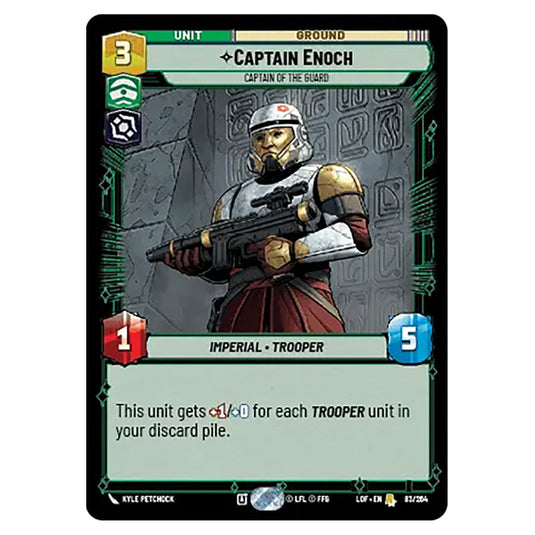Captain Enoch Captain of the Guard  card from the Star Wars Unlimited set Legends of the Force