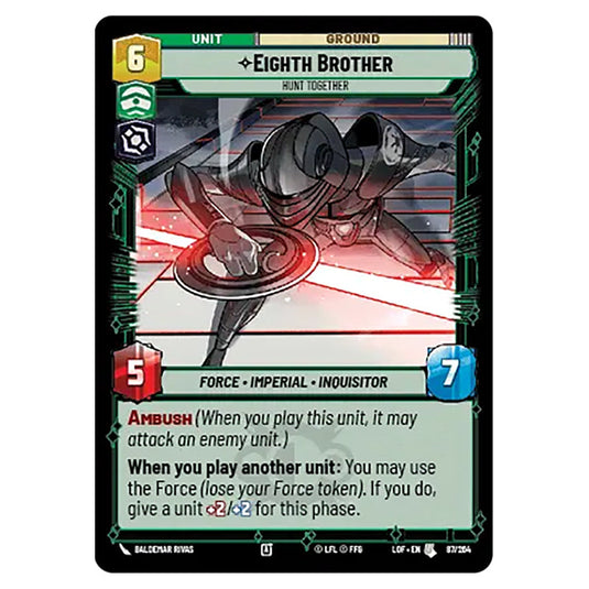 Eighth Brother Hunt Together  card from the Star Wars Unlimited set Legends of the Force