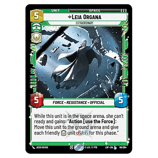 Leia Organa Extraordinary  card from the Star Wars Unlimited set Legends of the Force