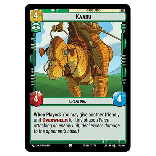 Kaadu  card from the Star Wars Unlimited set Legends of the Force