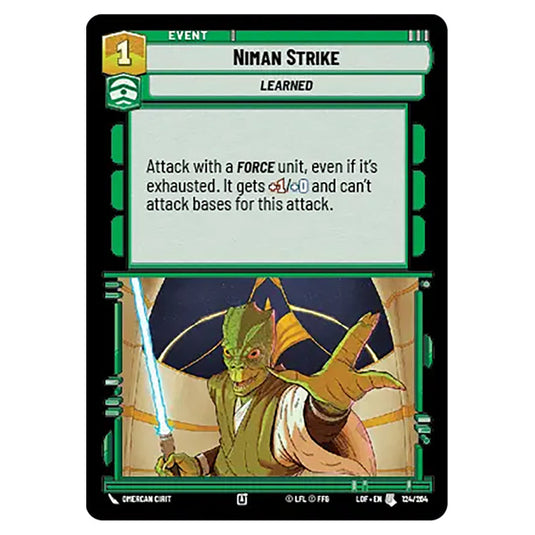 Niman Strike  card from the Star Wars Unlimited set Legends of the Force