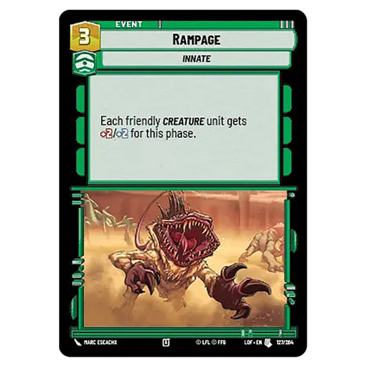 Rampage  card from the Star Wars Unlimited set Legends of the Force