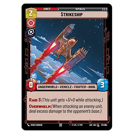 Strikeship  card from the Star Wars Unlimited set Legends of the Force