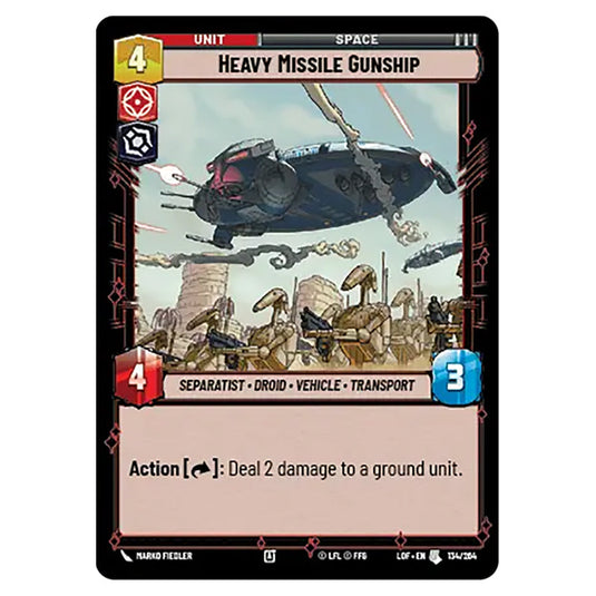 Heavy Missile Gunship  card from the Star Wars Unlimited set Legends of the Force