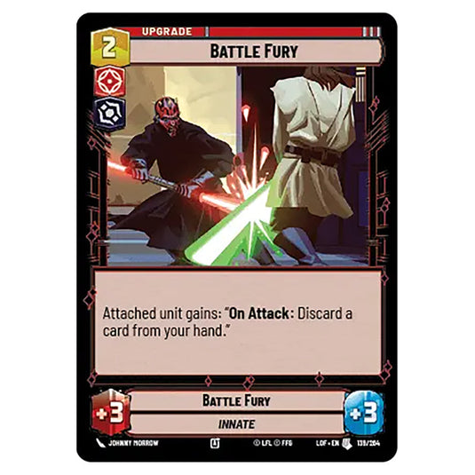 Battle Fury  card from the Star Wars Unlimited set Legends of the Force