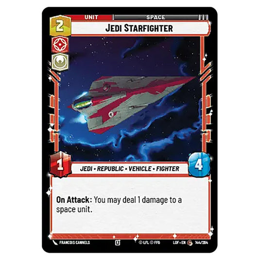 Jedi Starfighter  card from the Star Wars Unlimited set Legends of the Force