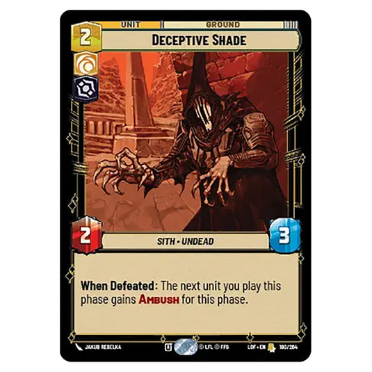 Deceptive Shade  card from the Star Wars Unlimited set Legends of the Force