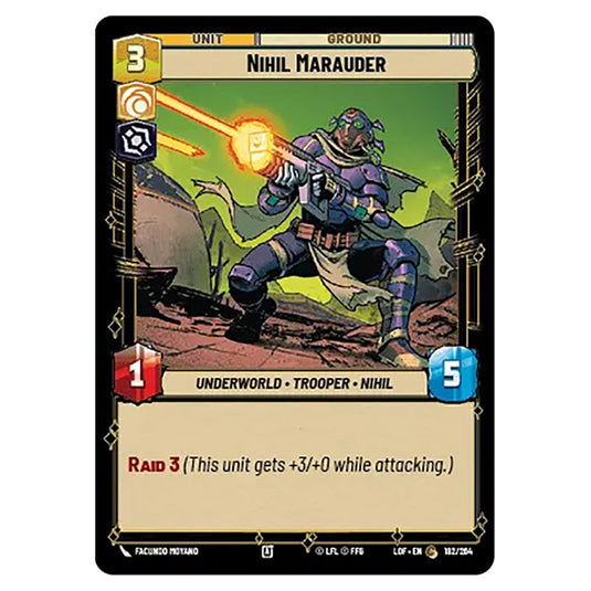Nihil Marauder  card from the Star Wars Unlimited set Legends of the Force