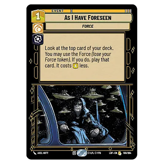 As I Have Foreseen  card from the Star Wars Unlimited set Legends of the Force