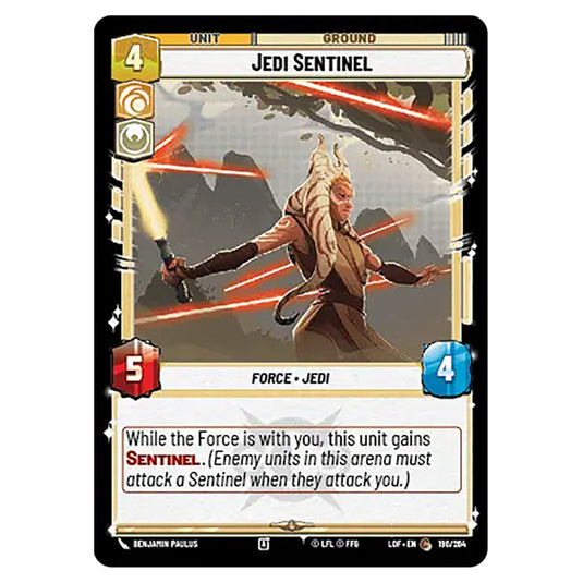 Jedi Sentinel  card from the Star Wars Unlimited set Legends of the Force
