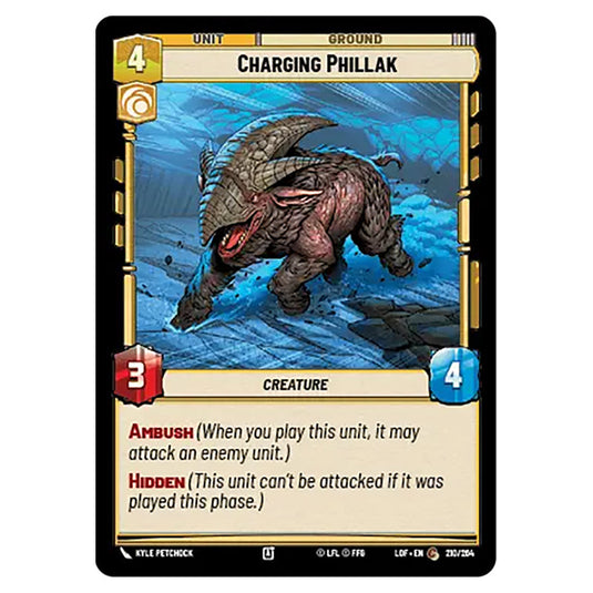 Charging Phillak  card from the Star Wars Unlimited set Legends of the Force