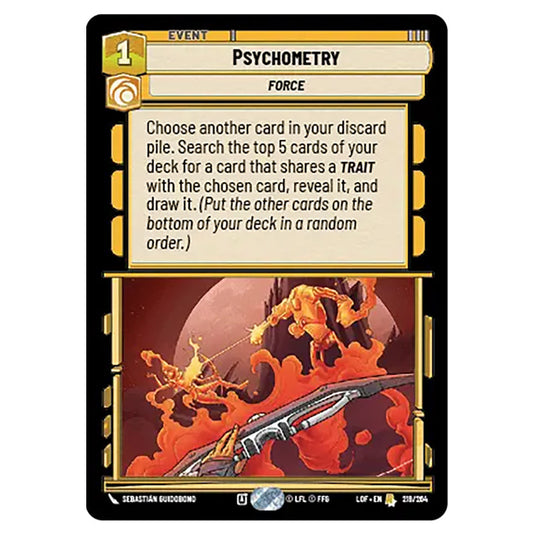 Psychometry  card from the Star Wars Unlimited set Legends of the Force
