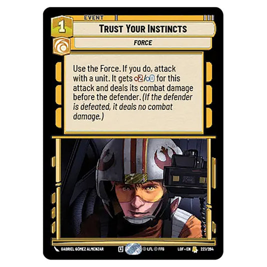 Trust Your Instincts  card from the Star Wars Unlimited set Legends of the Force