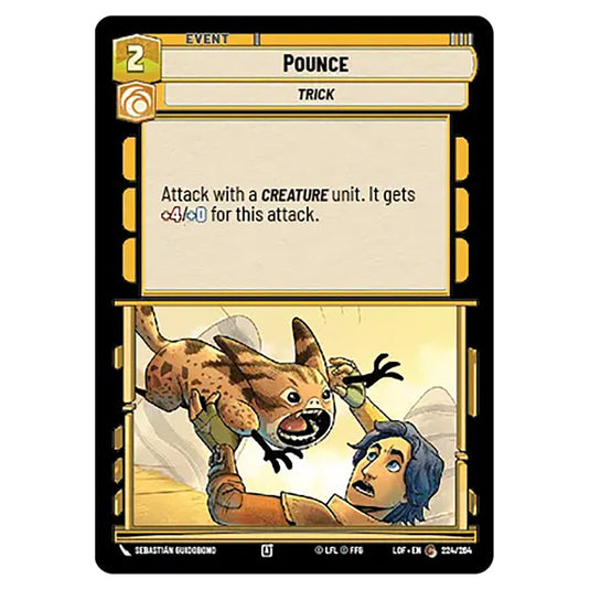Pounce  card from the Star Wars Unlimited set Legends of the Force