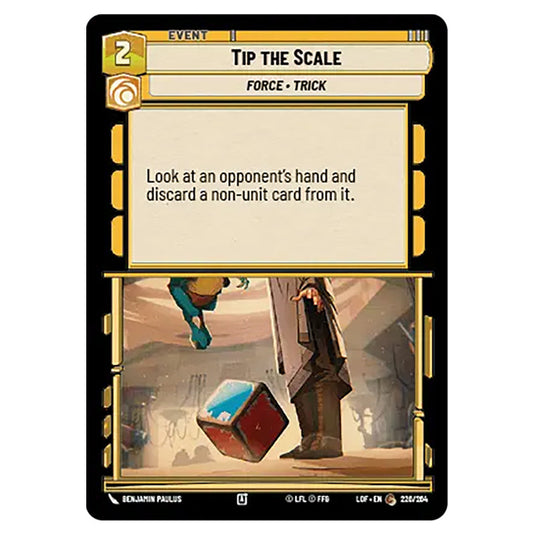 Tip the Scale  card from the Star Wars Unlimited set Legends of the Force