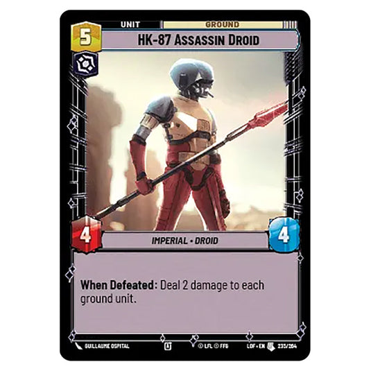 HK-87 Assassin Droid  card from the Star Wars Unlimited set Legends of the Force