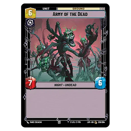 Army of the Dead  card from the Star Wars Unlimited set Legends of the Force
