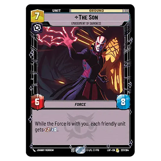 The Son Embodiment of Darkness  card from the Star Wars Unlimited set Legends of the Force