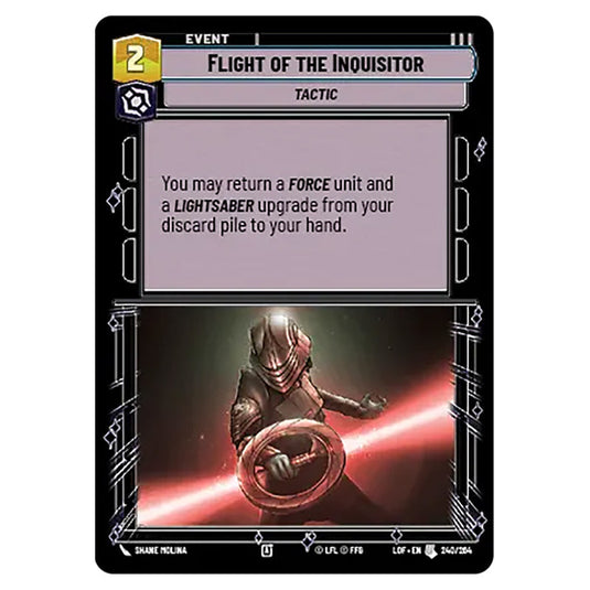 Flight of the Inquisitor  card from the Star Wars Unlimited set Legends of the Force