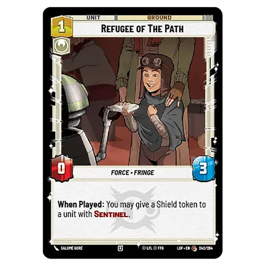 Refugee of The Path  card from the Star Wars Unlimited set Legends of the Force