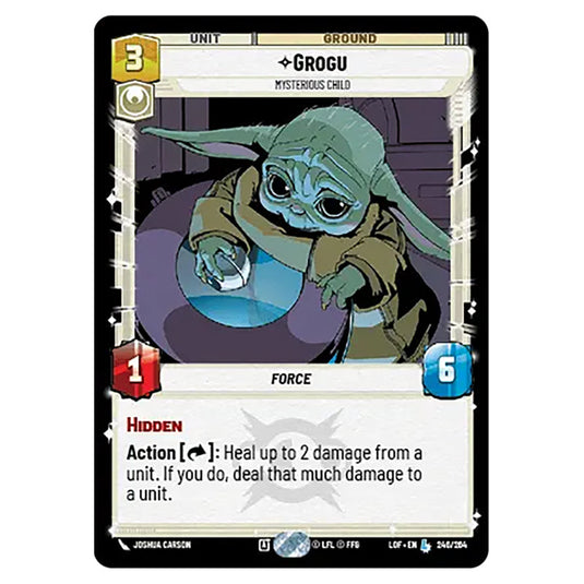 Grogu Mysterious Child  card from the Star Wars Unlimited set Legends of the Force