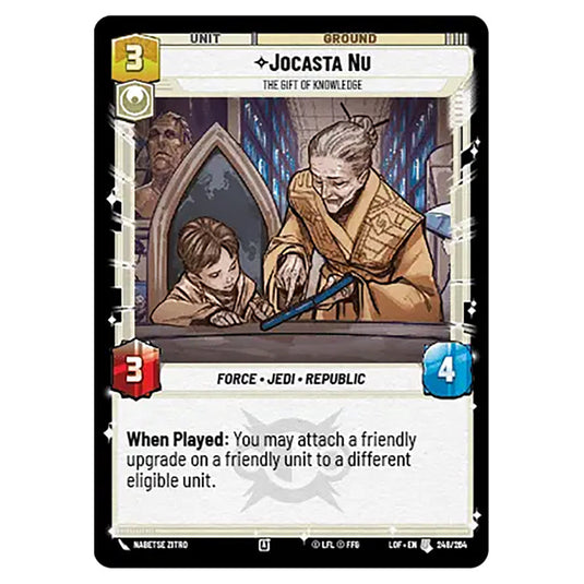 Jocasta Nu The Gift of Knowledge  card from the Star Wars Unlimited set Legends of the Force