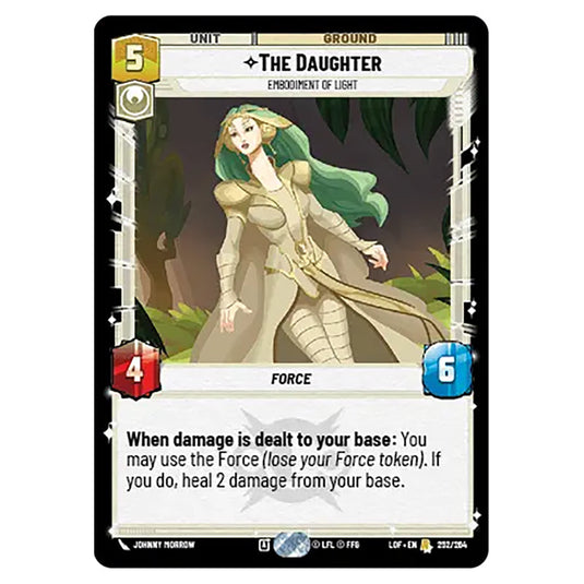 The Daughter Embodiment of Light  card from the Star Wars Unlimited set Legends of the Force