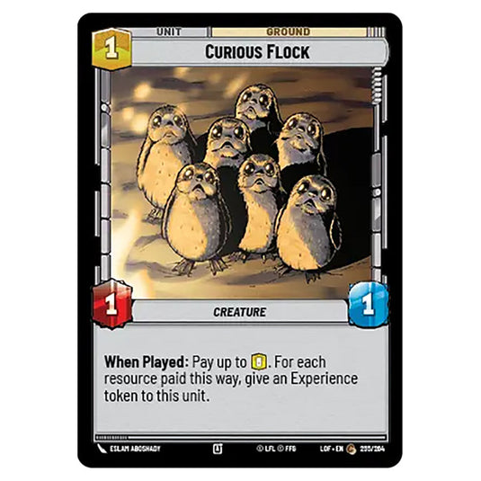 Curious Flock  card from the Star Wars Unlimited set Legends of the Force