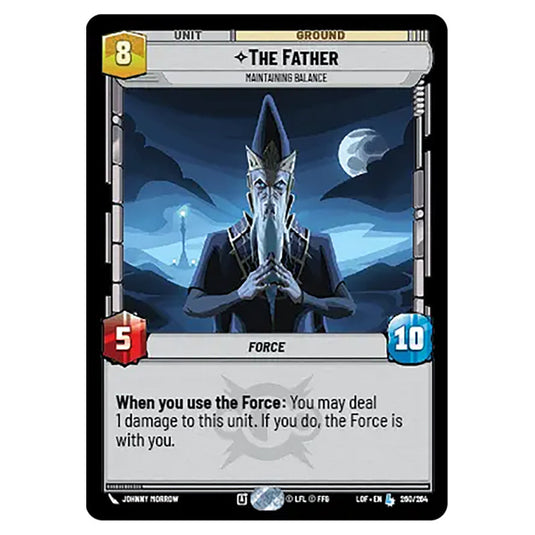 The Father Maintaining Balance  card from the Star Wars Unlimited set Legends of the Force