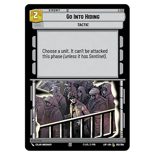 Go Into Hiding  card from the Star Wars Unlimited set Legends of the Force