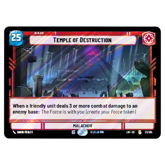 Temple of Destruction  card from the Star Wars Unlimited set Legends of the Force