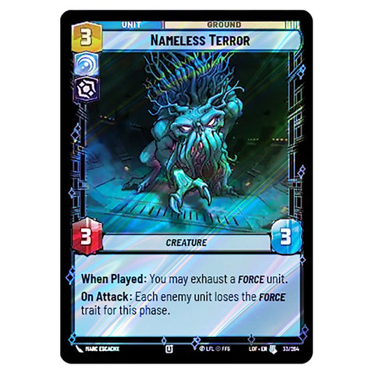 Nameless Terror  card from the Star Wars Unlimited set Legends of the Force