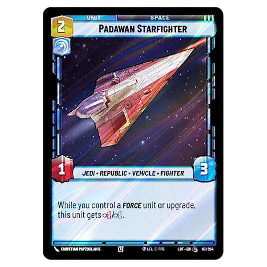 Padawan Starfighter  card from the Star Wars Unlimited set Legends of the Force