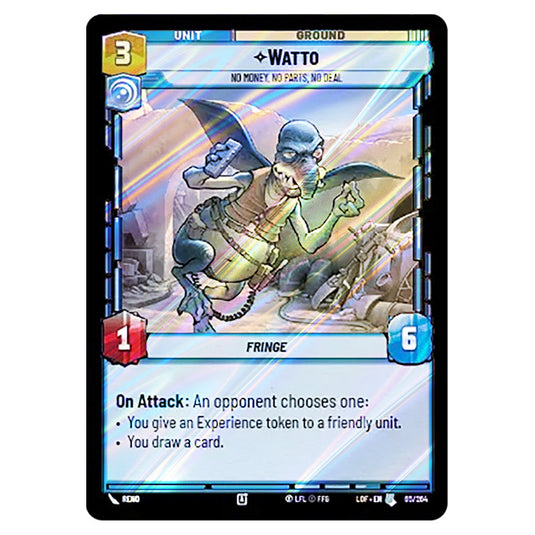 WattoNo Money, No Parts, No Deal  card from the Star Wars Unlimited set Legends of the Force