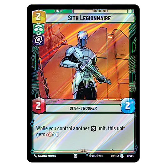 Sith Legionnaire  card from the Star Wars Unlimited set Legends of the Force