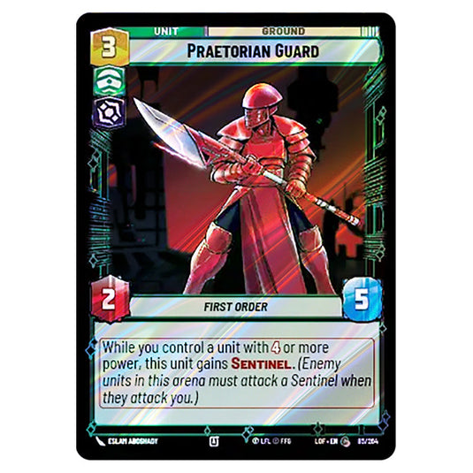 Praetorian Guard  card from the Star Wars Unlimited set Legends of the Force