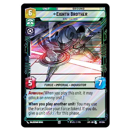 Eighth Brother Hunt Together  card from the Star Wars Unlimited set Legends of the Force