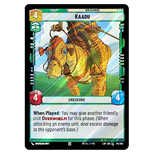 Kaadu  card from the Star Wars Unlimited set Legends of the Force