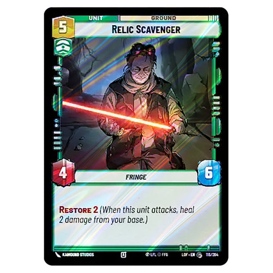 Relic Scavenger  card from the Star Wars Unlimited set Legends of the Force