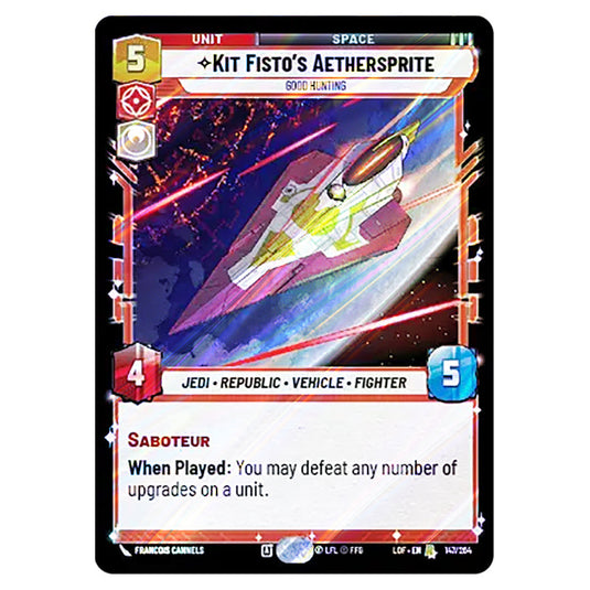 Kit Fisto's Aethersprite Good Hunting  card from the Star Wars Unlimited set Legends of the Force