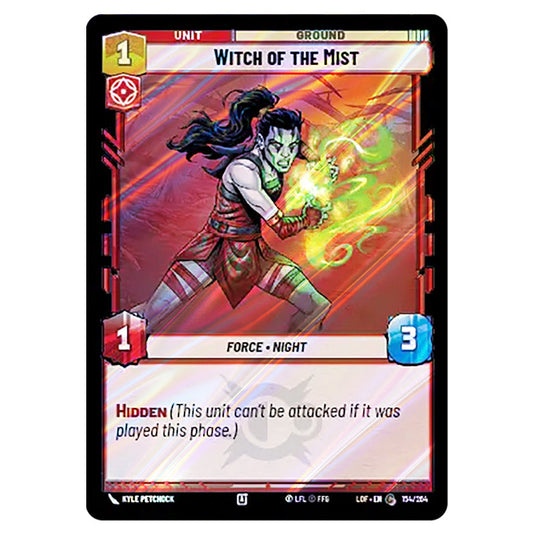 Witch of the Mist  card from the Star Wars Unlimited set Legends of the Force