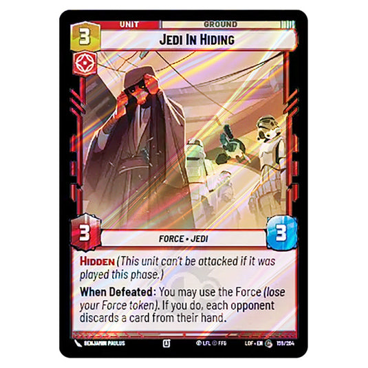 Jedi In Hiding  card from the Star Wars Unlimited set Legends of the Force